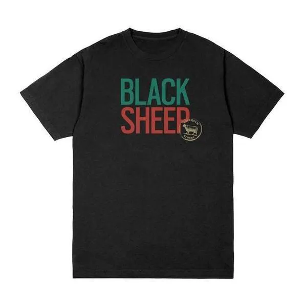 Black Sheep Stacked Logo Tee Black Green Red