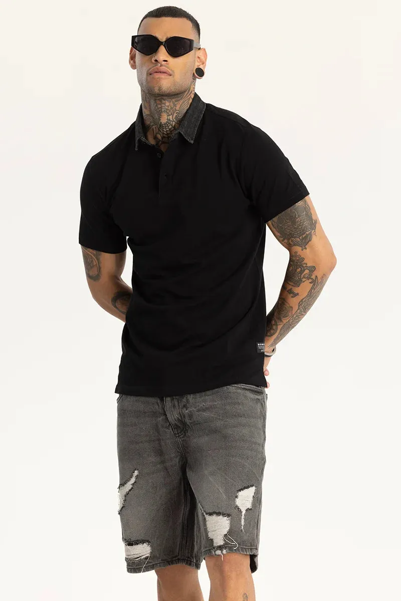 Black Slim Fit Polo T-Shirt