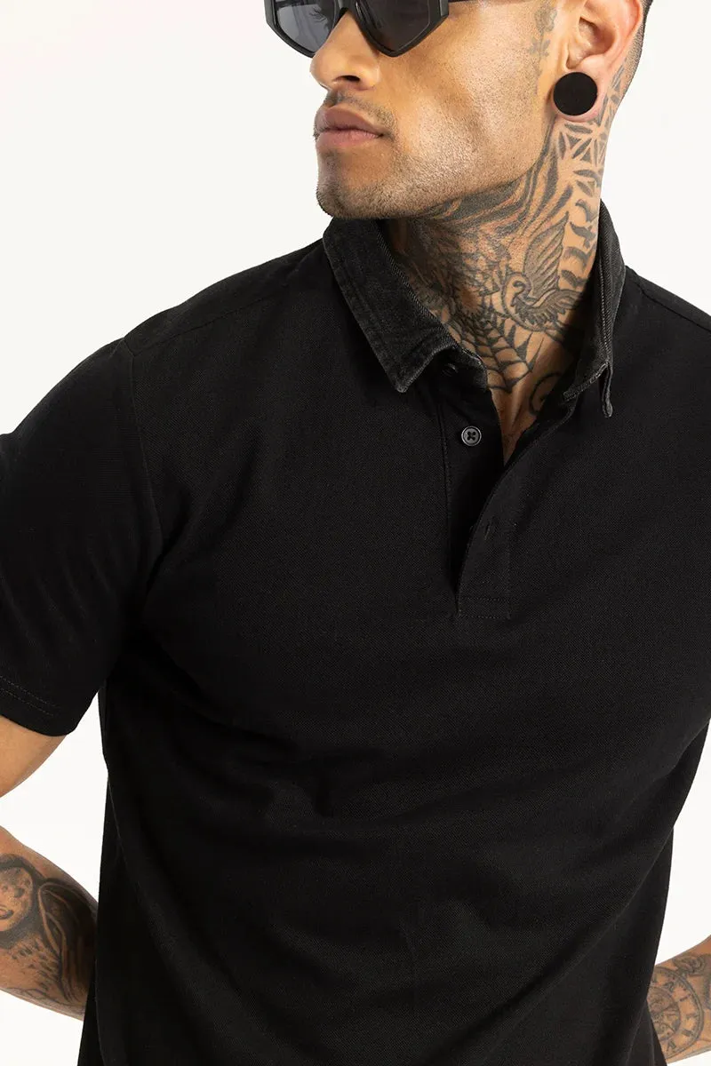 Black Slim Fit Polo T-Shirt