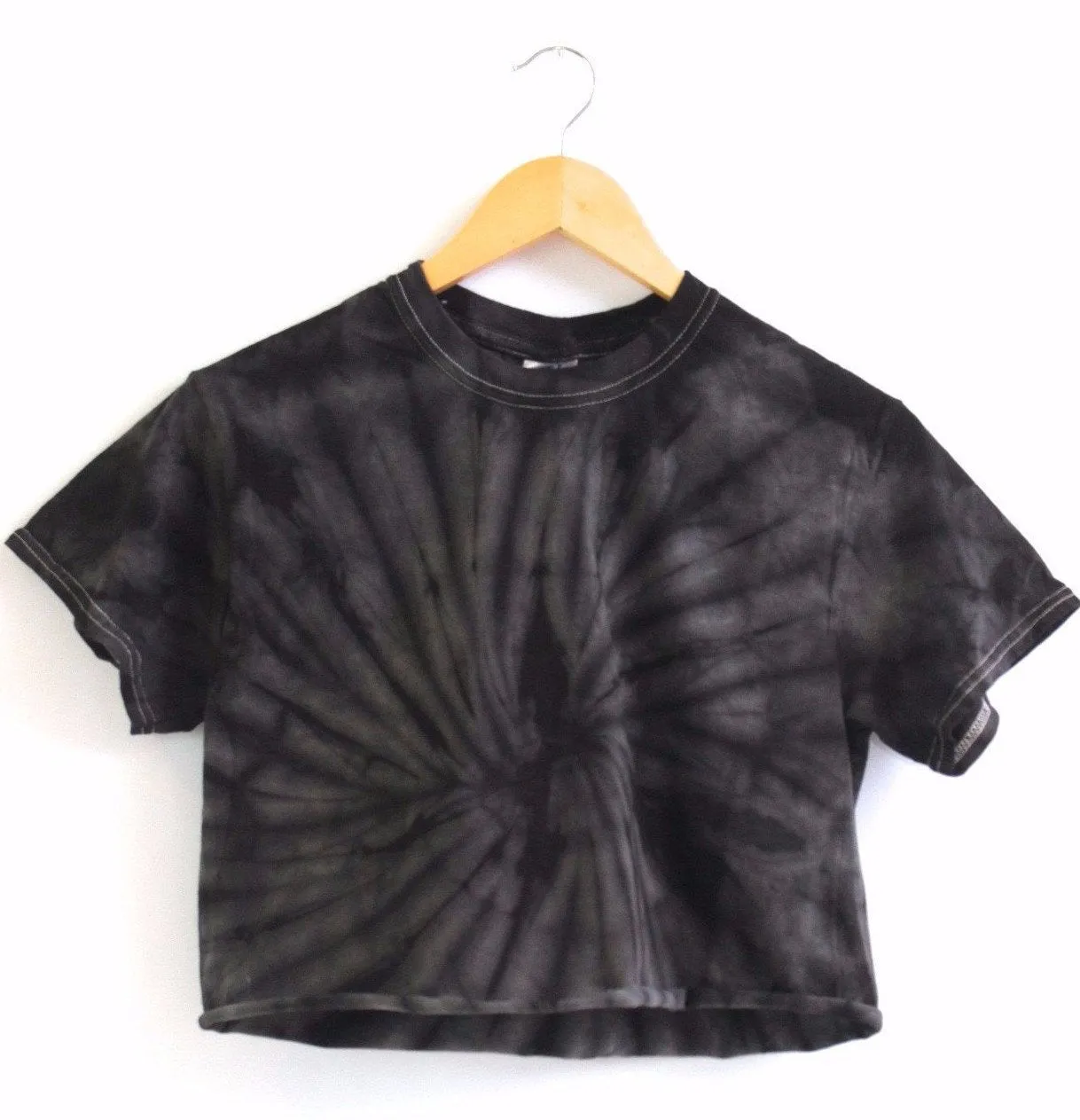 Black Tie-Dye Unisex Cropped Tee