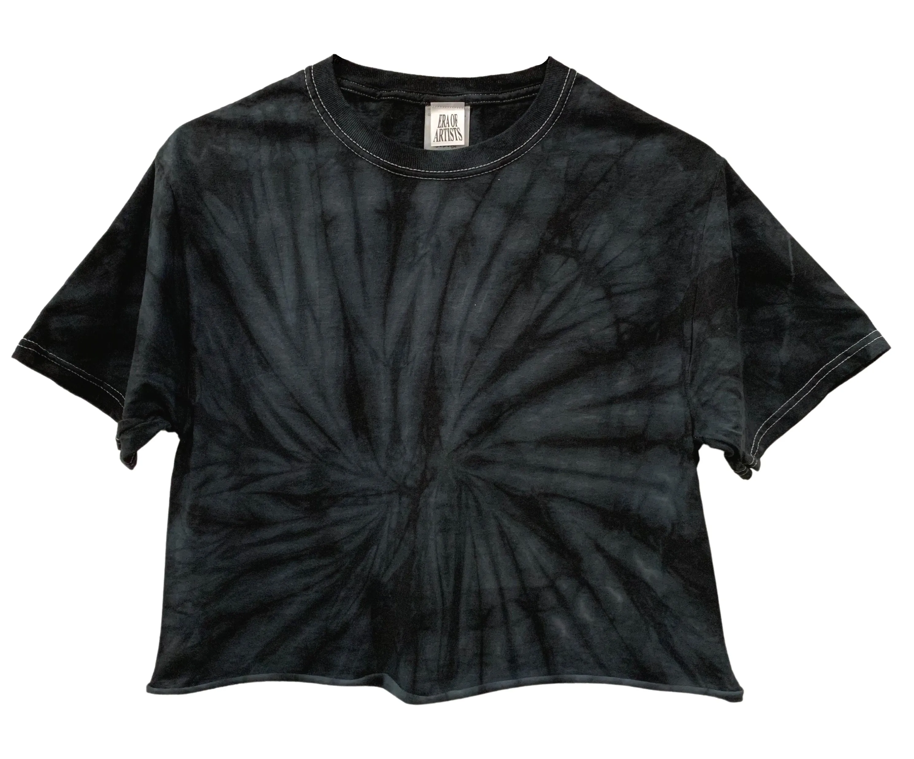 Black Tie-Dye Unisex Cropped Tee