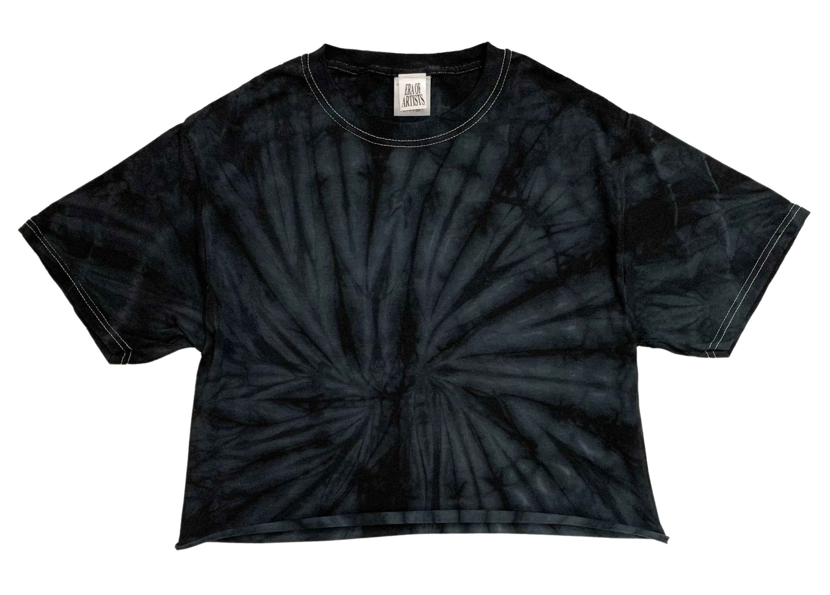 Black Tie-Dye Unisex Cropped Tee