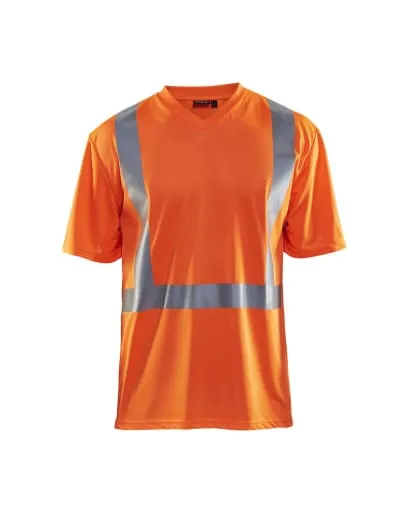 Blaklader High Visibility V-Neck Work T-Shirt - 3382 UV Certified