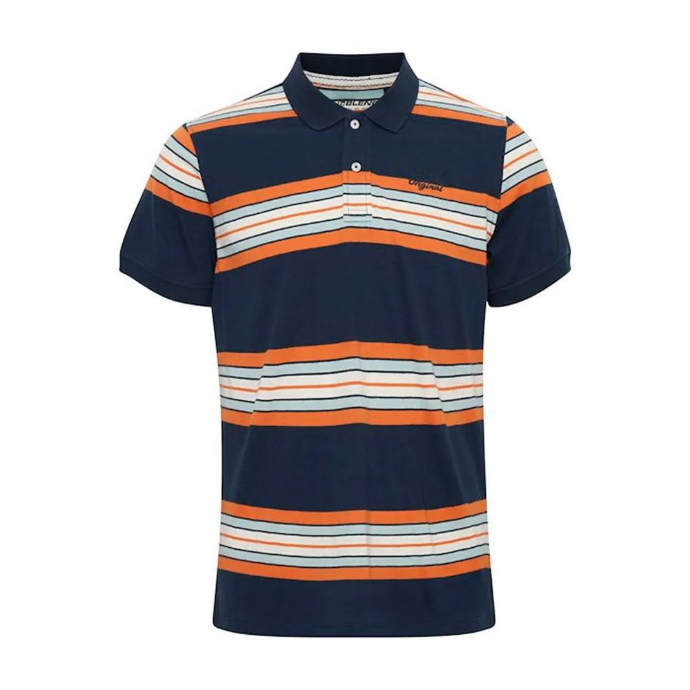 Blend Polo Shirt - Navy/Orange/Blue