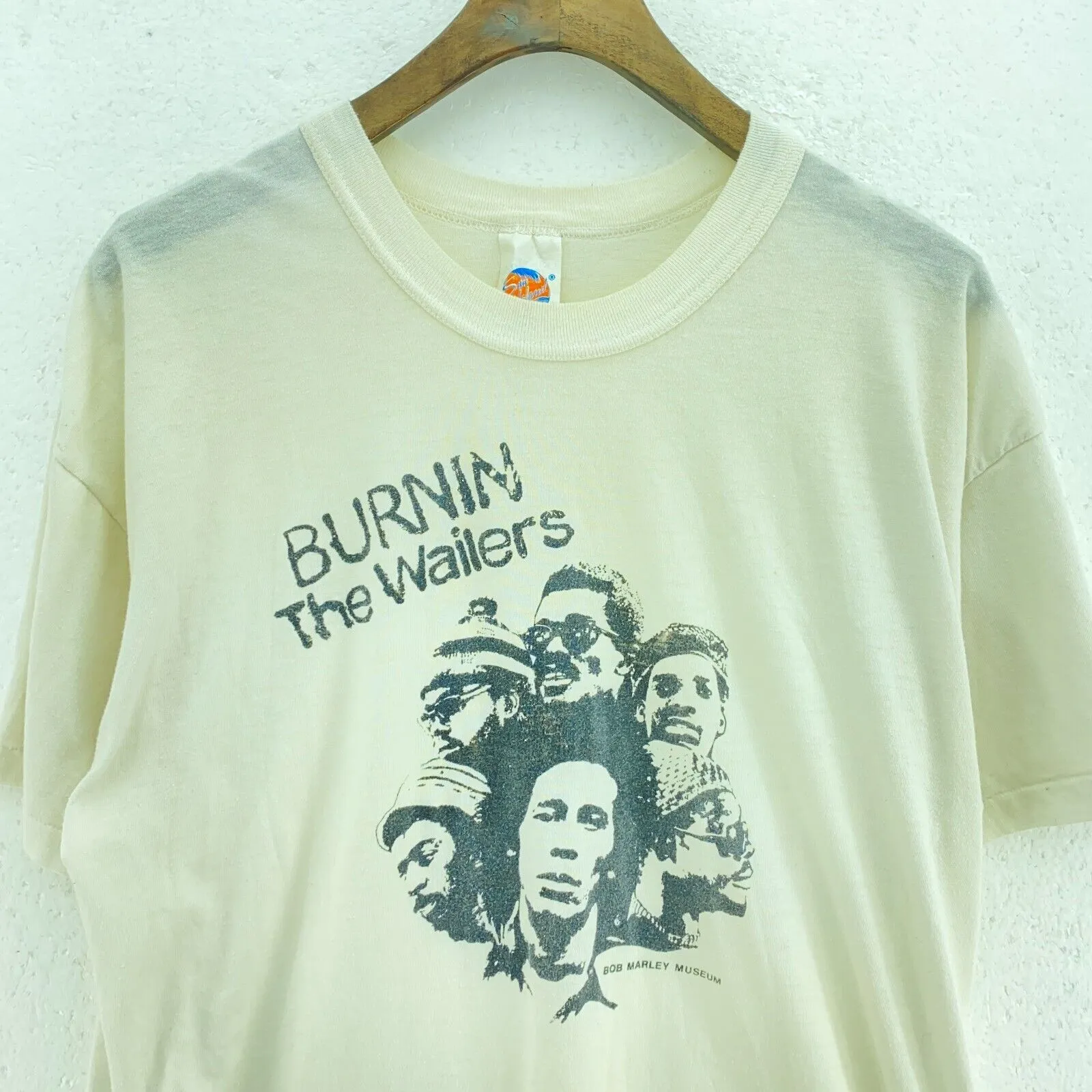 Bob Marley Museum Burnin The Wailers Vintage White T-shirt Size XL