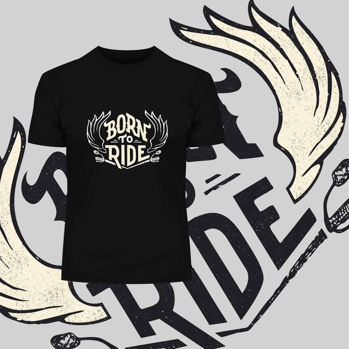 Born To Ride Biking T-shirt for Beard Minds