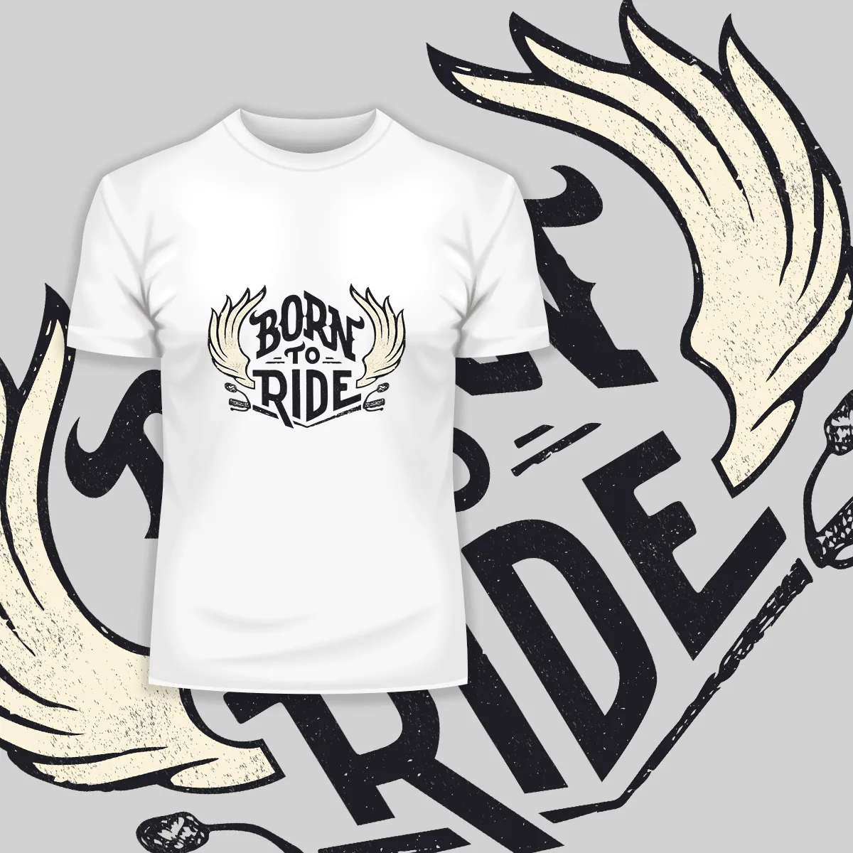 Born To Ride Biking T-shirt for Beard Minds