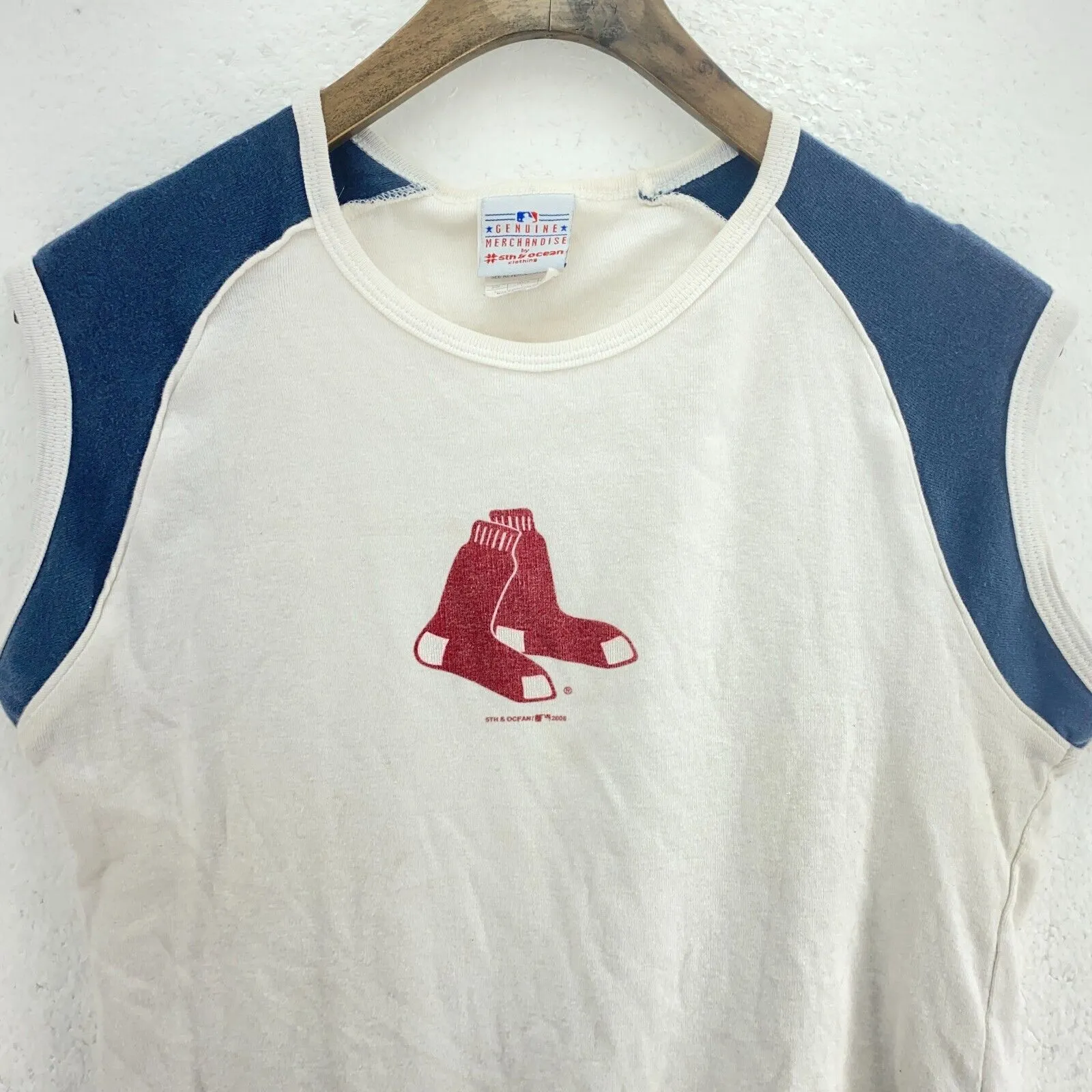 Boston Red Sox 2006 MLB Baseball Vintage White T-shirt Sleeveless Size L Kid's