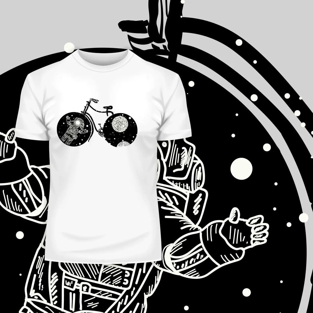 Boundless Universe Melting Abstract T-Shirt Design for all bicycle lovers