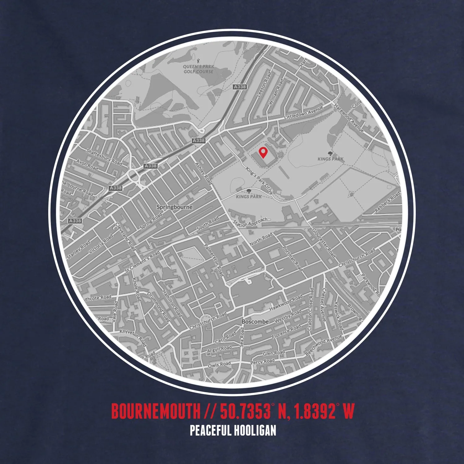 Bournemouth Location T-Shirt Navy