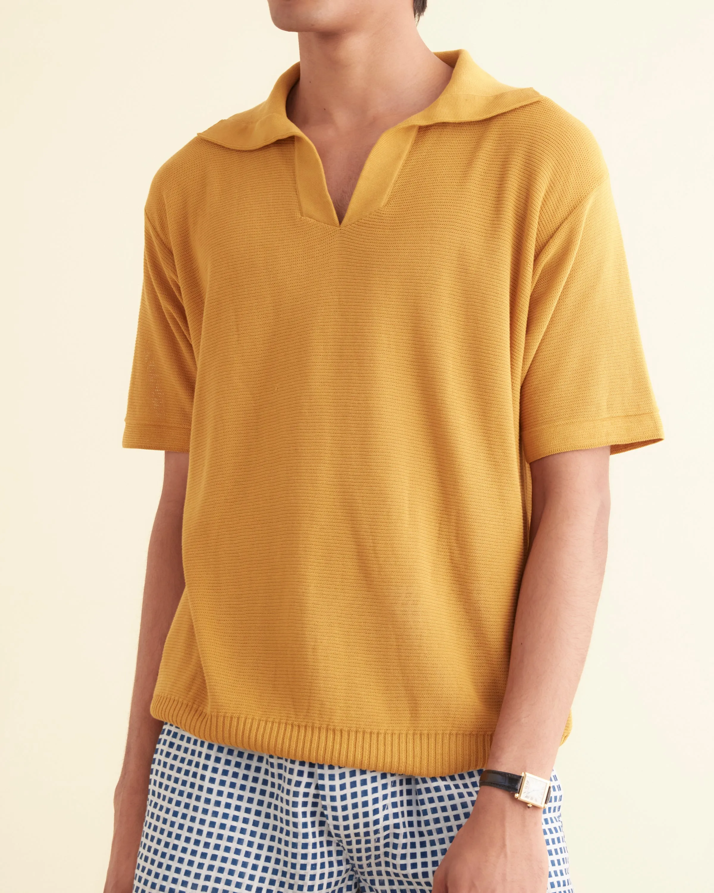 Boxy Polo - Mustard