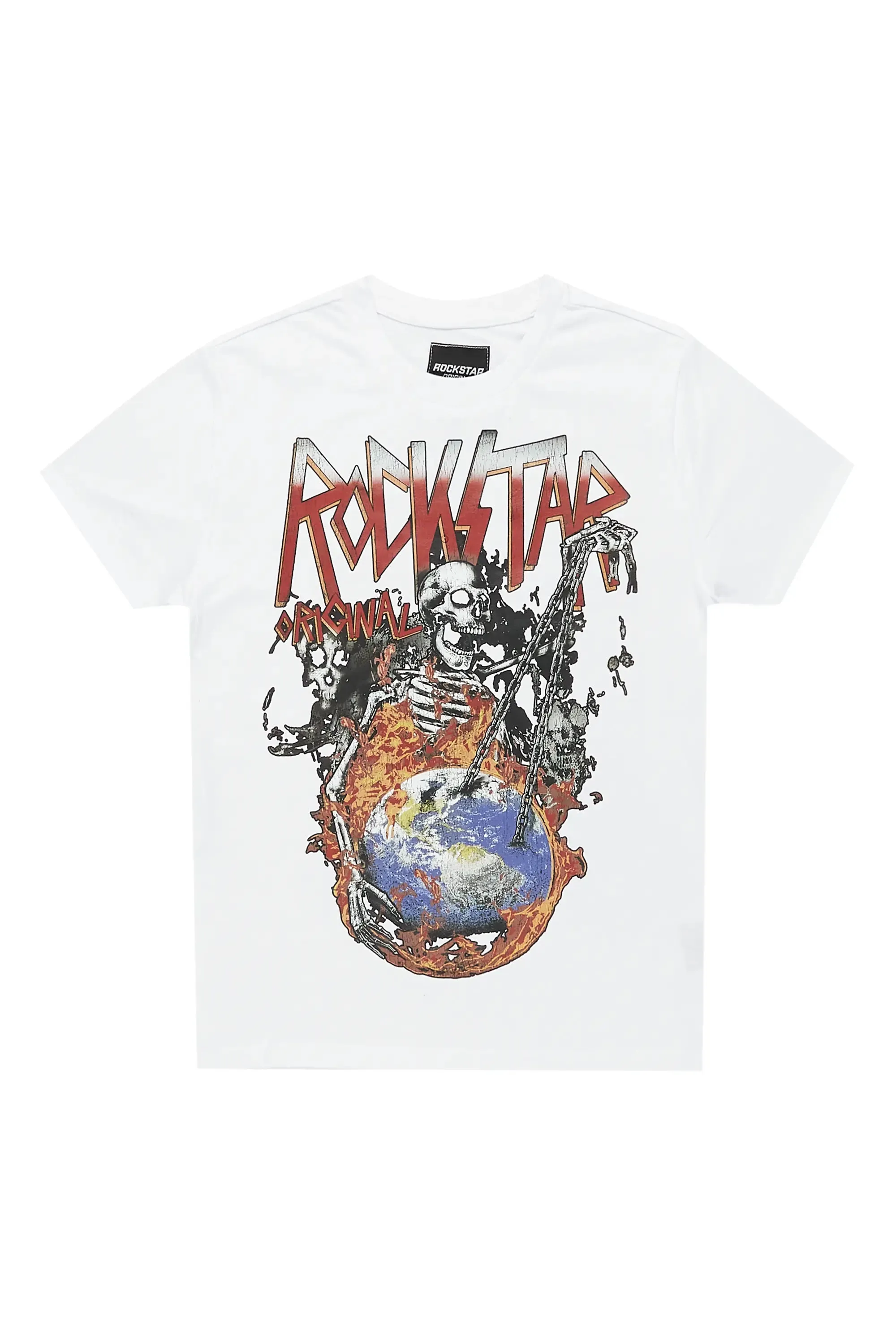 Boys Lokua White Graphic T-Shirt