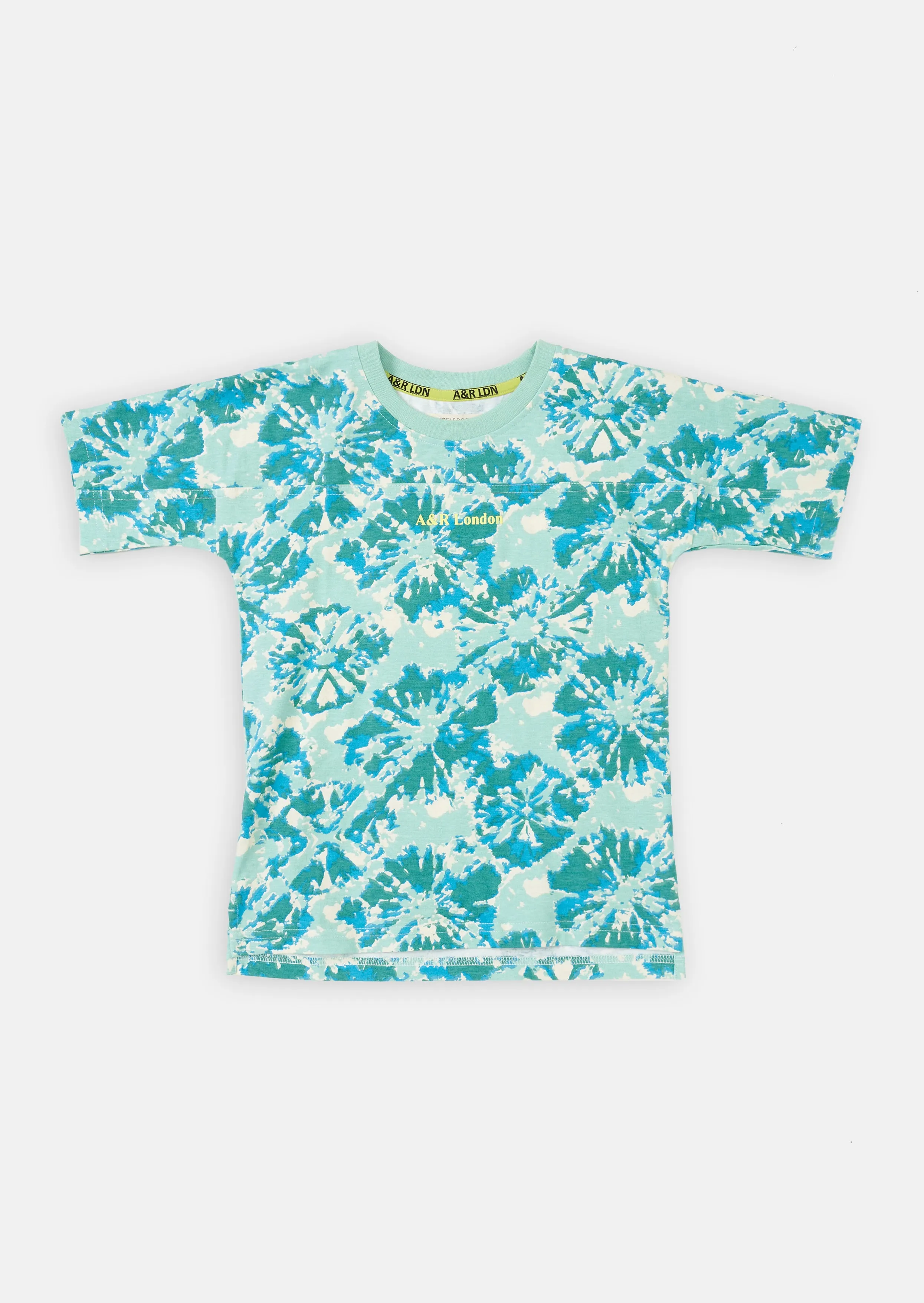 Boys Tie Dye Printed Blue T-Shirt