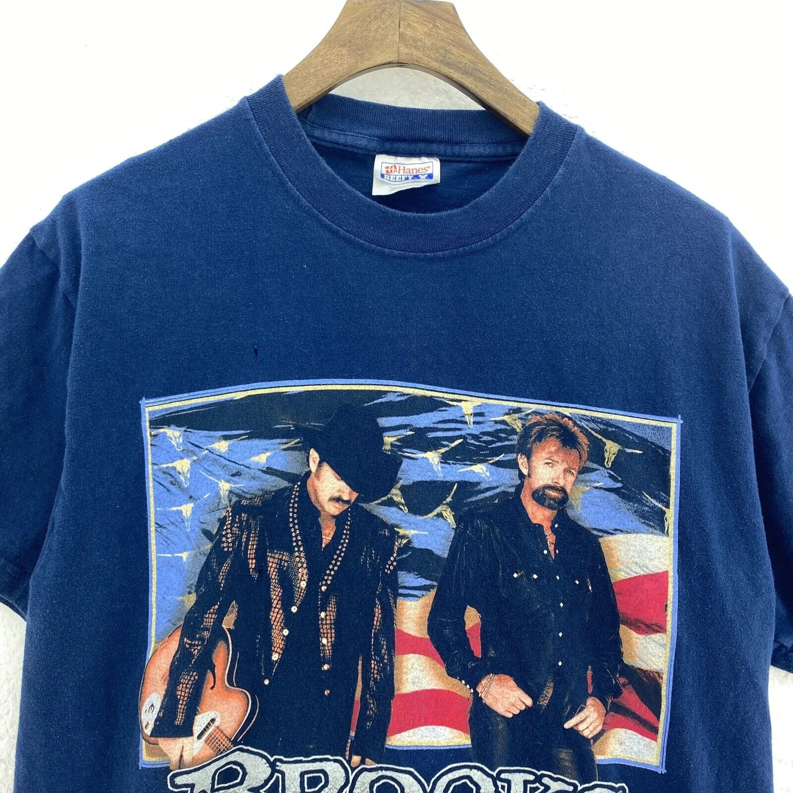 Brooks And Dunn Country Music Neon Circus Wild Show Blue Vintage T-shirt Size M