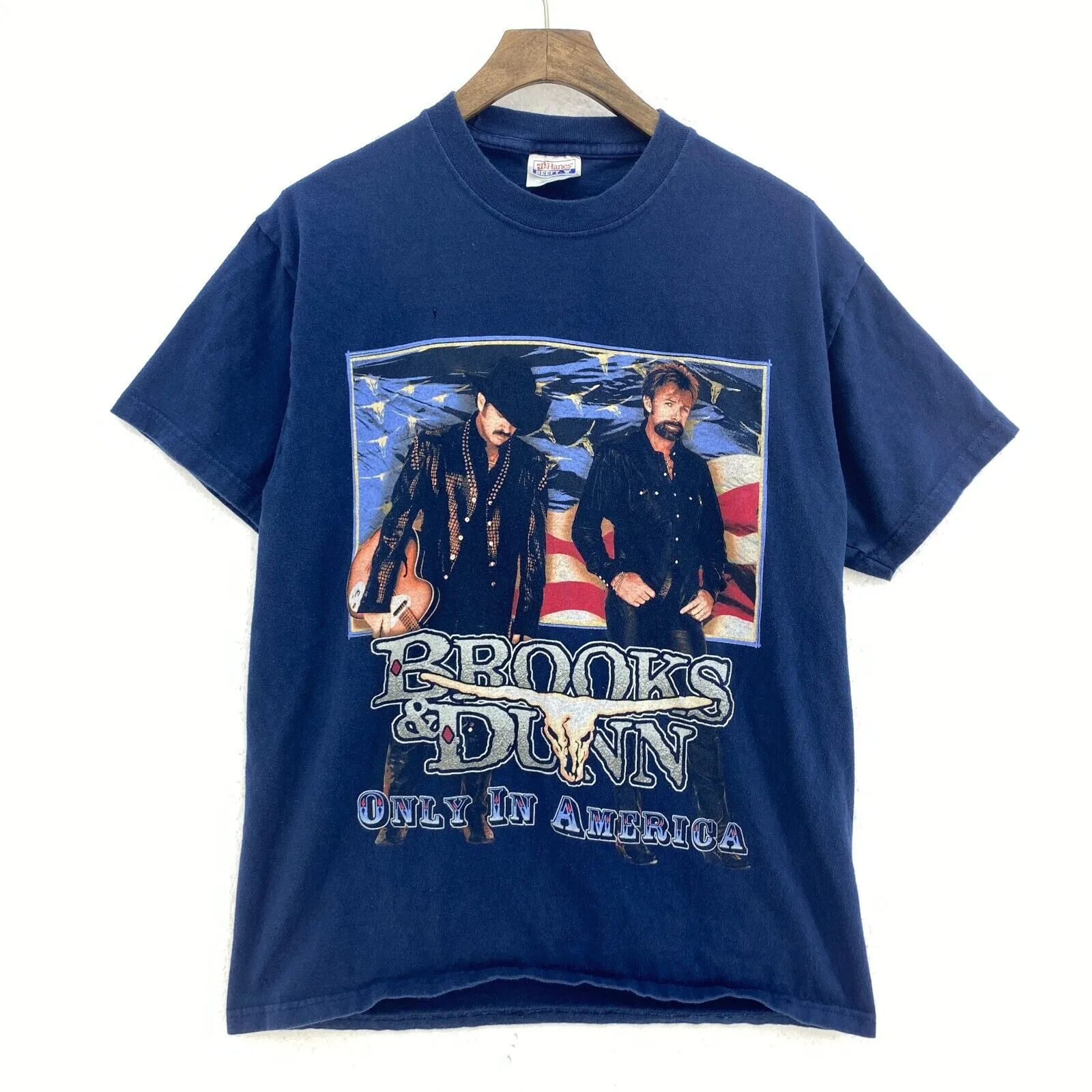 Brooks And Dunn Country Music Neon Circus Wild Show Blue Vintage T-shirt Size M