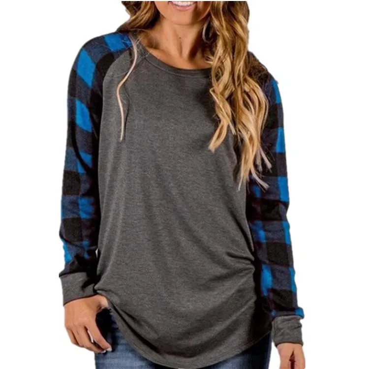 Buffalo Check Raglan Tunic-Length Tee