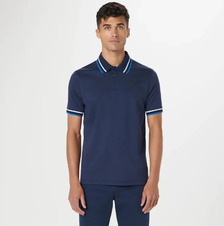 Bugatchi Tipped Solid Polo, Navy