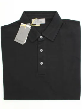 Canali Polo Shirt Black - Cotton Short Sleeve Polo Shirt 46 / XS SALE