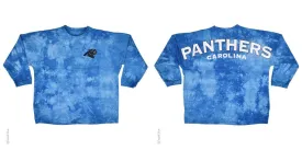 Carolina Panthers Logo Tie Dye Sweeper Long Sleeve Oversized Top Shirt Jersey