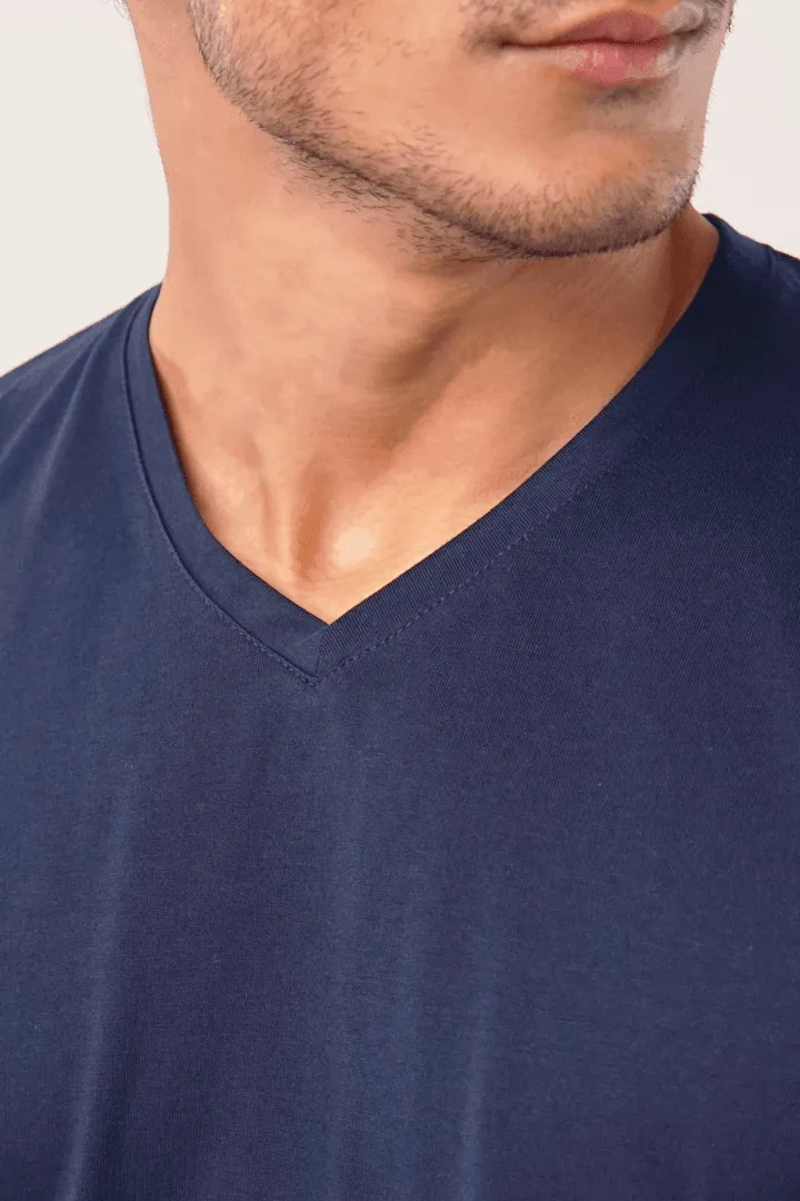 Cerulean V-Neck T-Shirt - Navy Blue