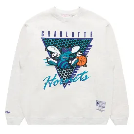 Charlotte Hornets LOGO Crew Long Sleeve Sweatshirt by Mitchell & Ness