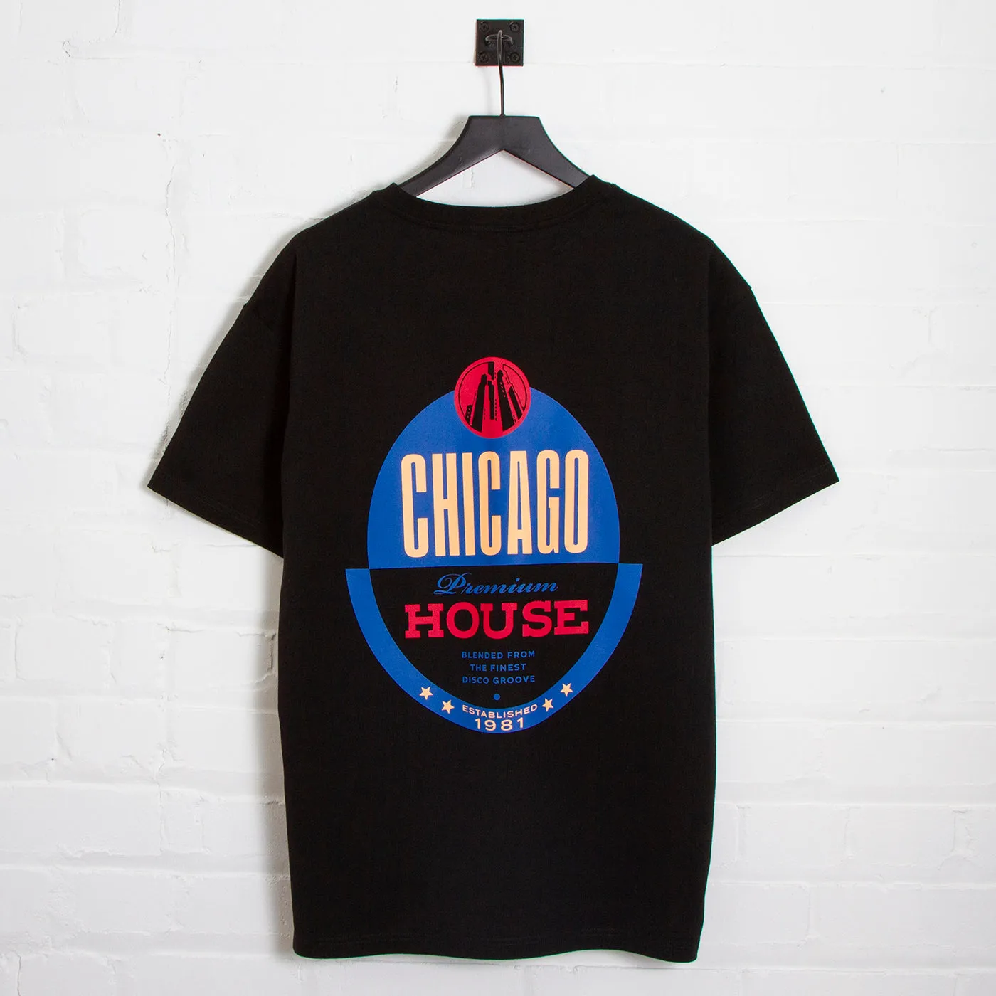 Chicago House Back Print - Oversized Tshirt - Black