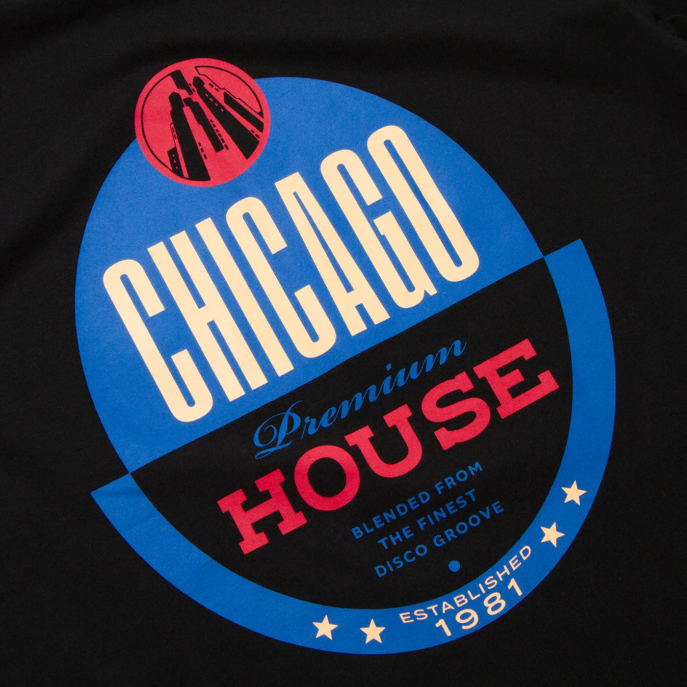 Chicago House Back Print - Oversized Tshirt - Black