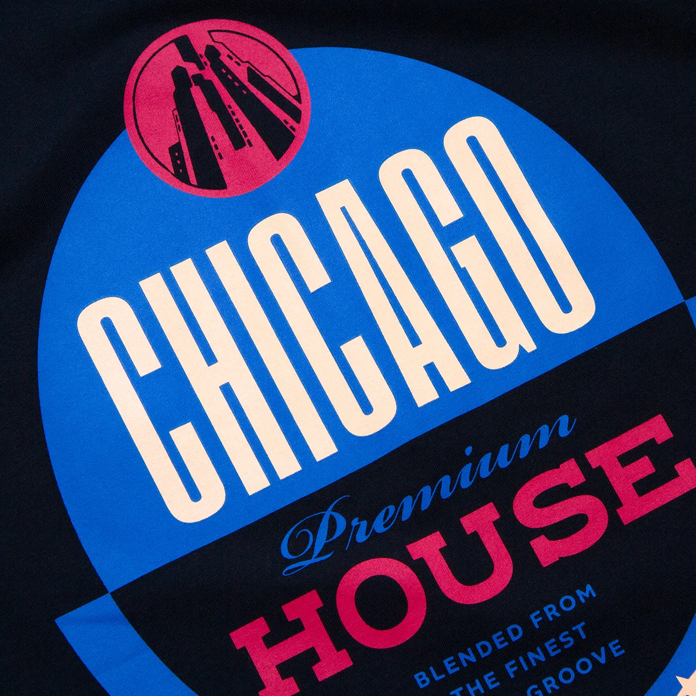 Chicago House Back Print - Oversized Tshirt - Black