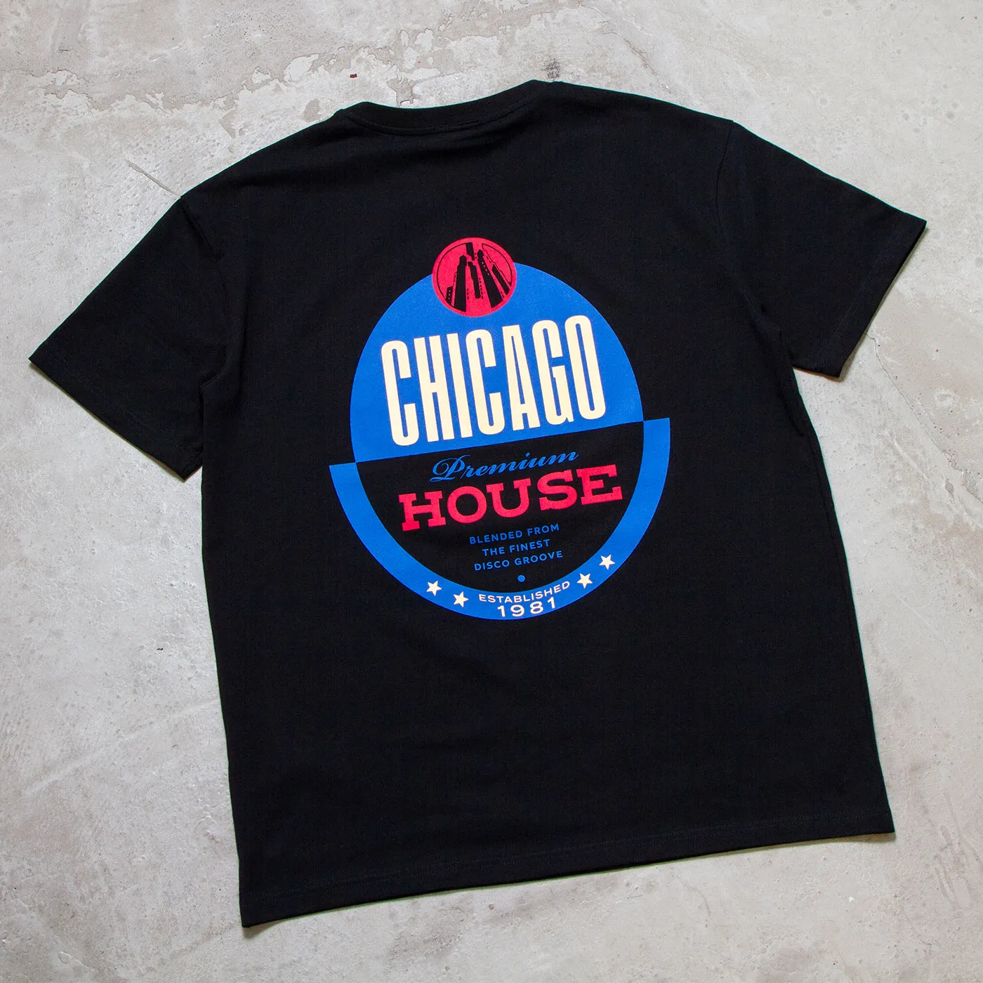 Chicago House Back Print - Oversized Tshirt - Black