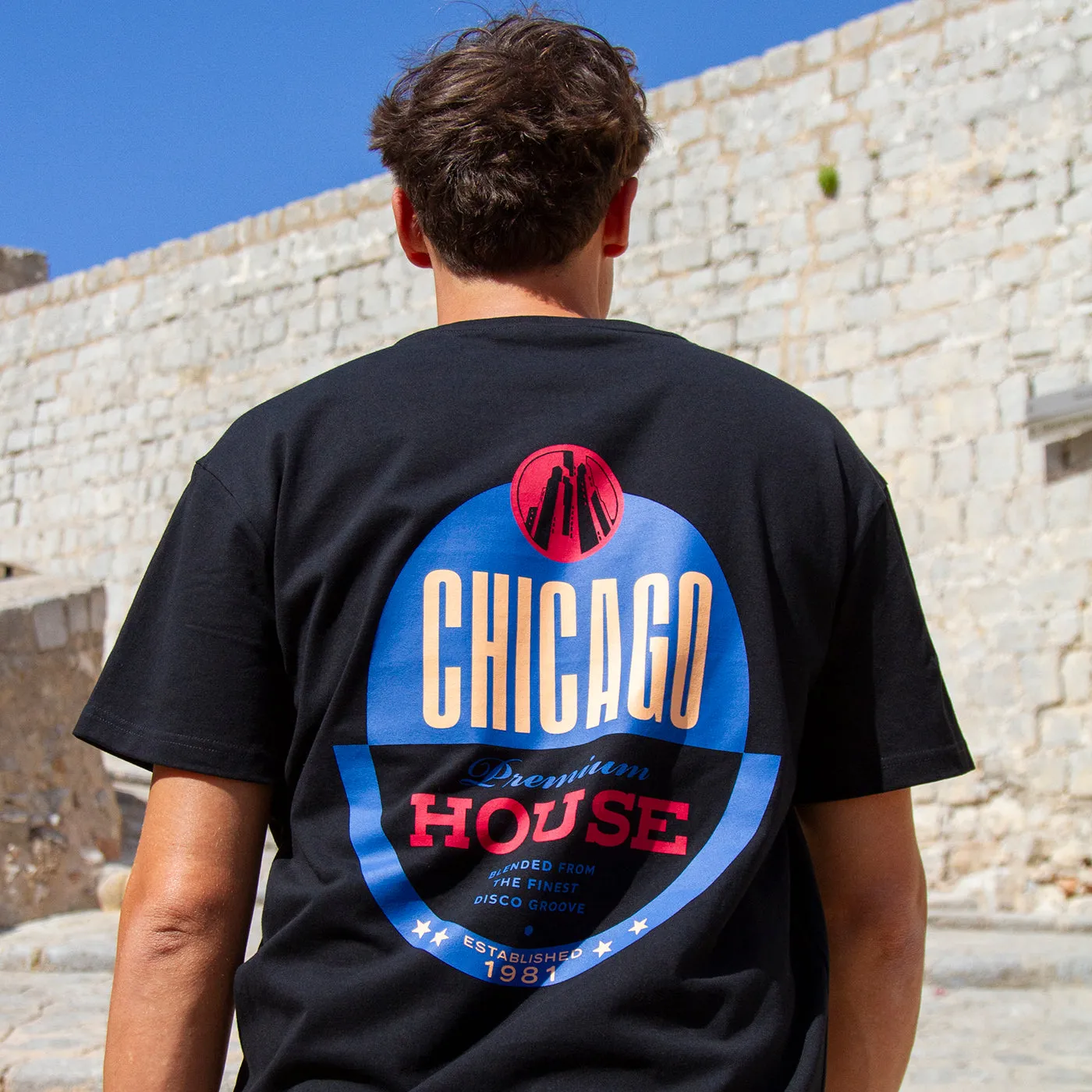 Chicago House Back Print - Oversized Tshirt - Black