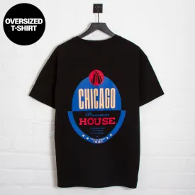 Chicago House Back Print - Oversized Tshirt - Black