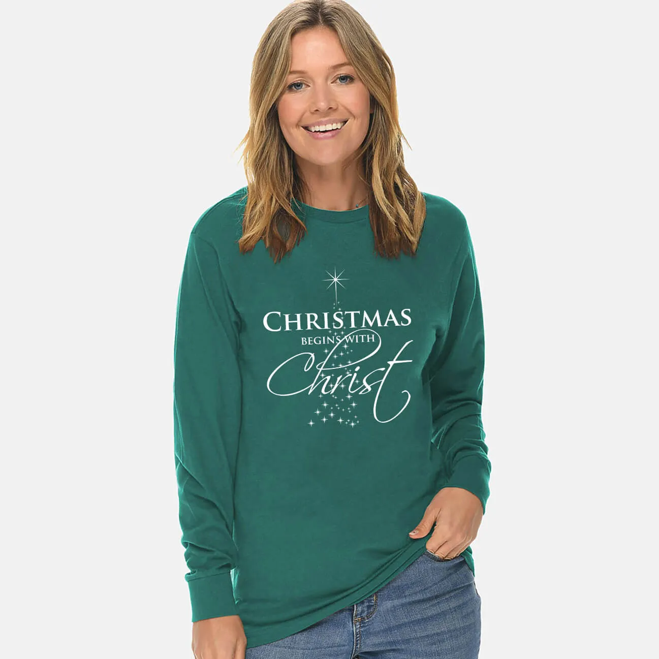 Christmas Begins With Christ Unisex Long Sleeve T Shirt