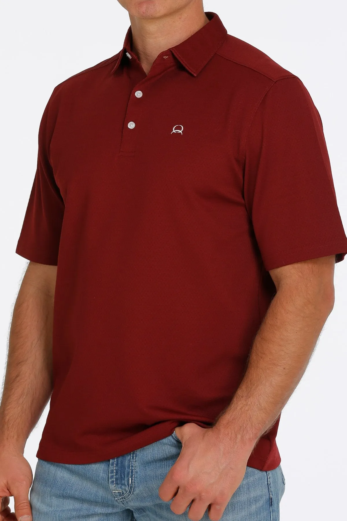 Cinch Burgundy Arena Flex Polo Short Sleeve