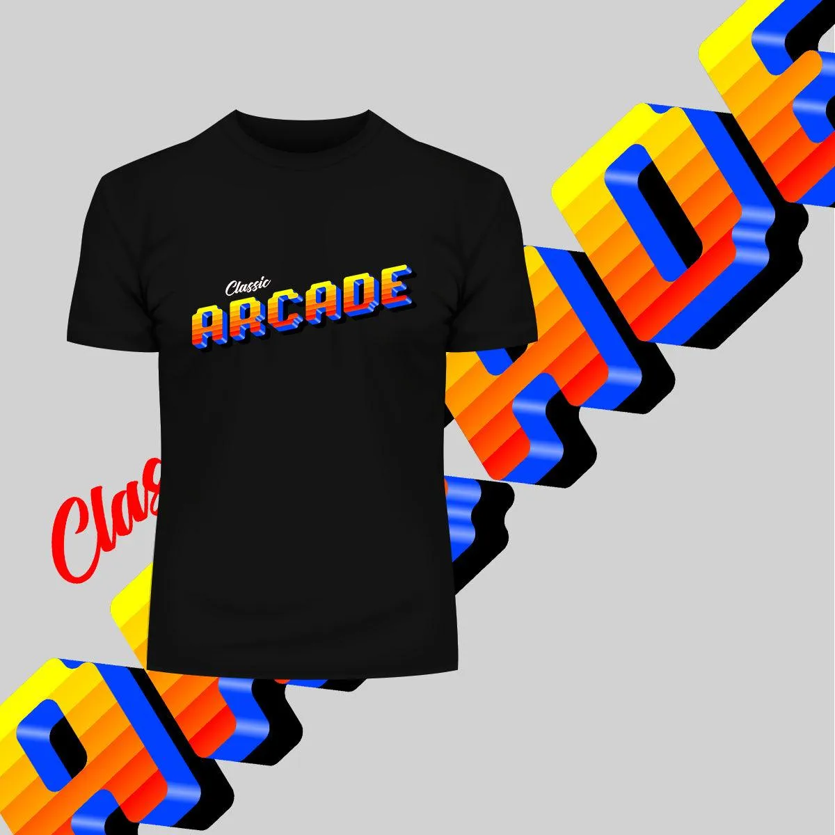 Classic Arcade Vintage Sign Retro 80's Style Crew Neck t shirt