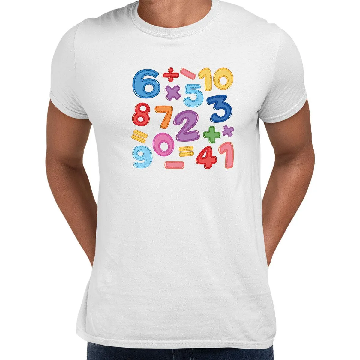 Colourful Number Day 2022 Maths Symbols School Unisex T-shirt