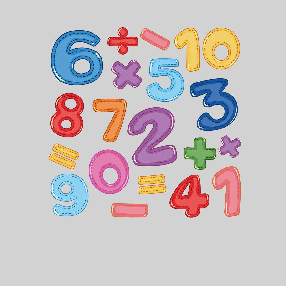 Colourful Number Day 2022 Maths Symbols School Unisex T-shirt