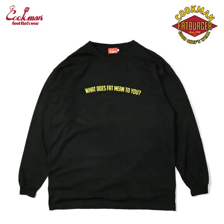 Cookman Washed Long Sleeve Tees - FAT Mean : Black