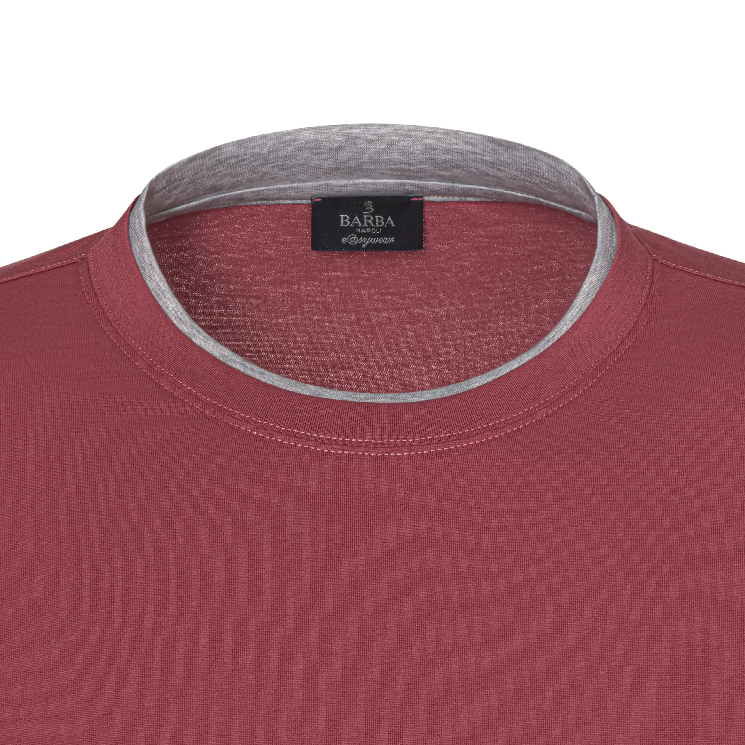 Cotton Crew-Neck T-Shirt in Dull Magenta