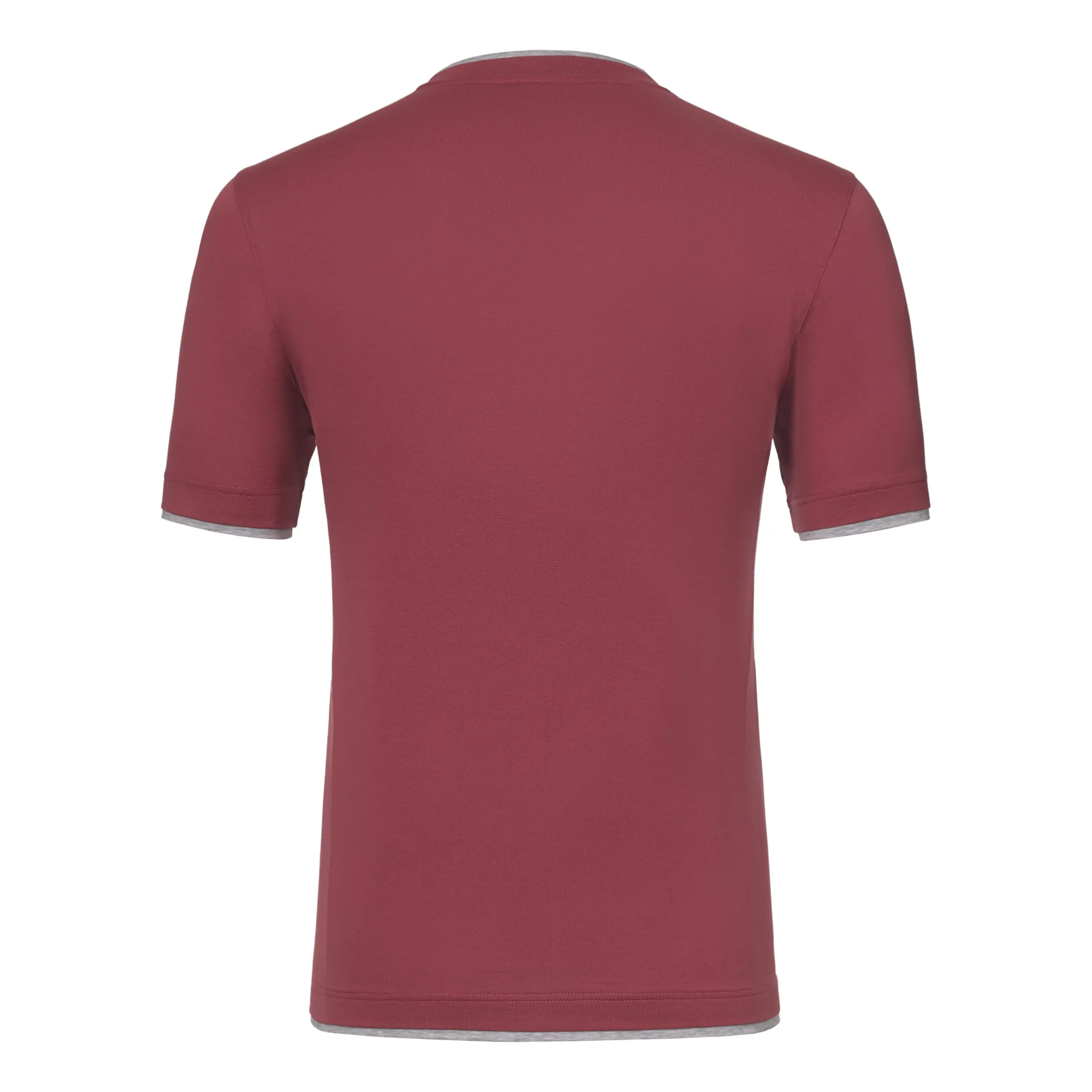 Cotton Crew-Neck T-Shirt in Dull Magenta