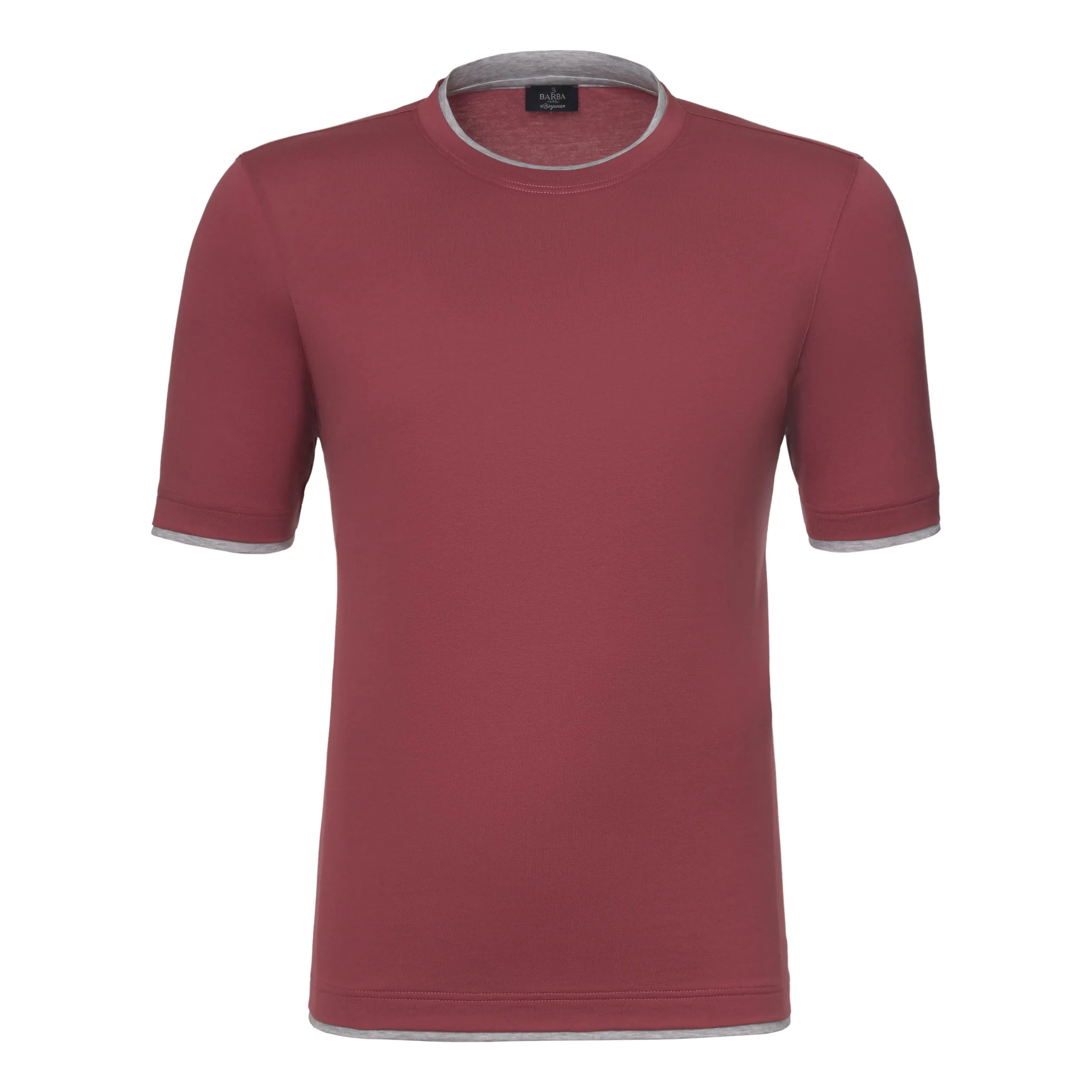 Cotton Crew-Neck T-Shirt in Dull Magenta