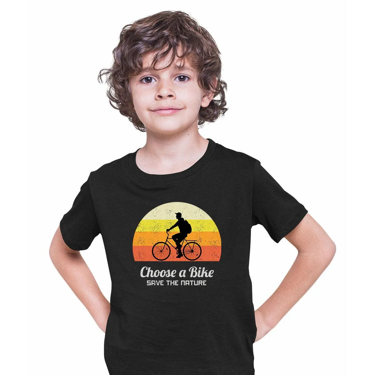 Cycling T-Shirt Choose a Bike-Save the nature Bicycle Racer Road T-shirt for Kids