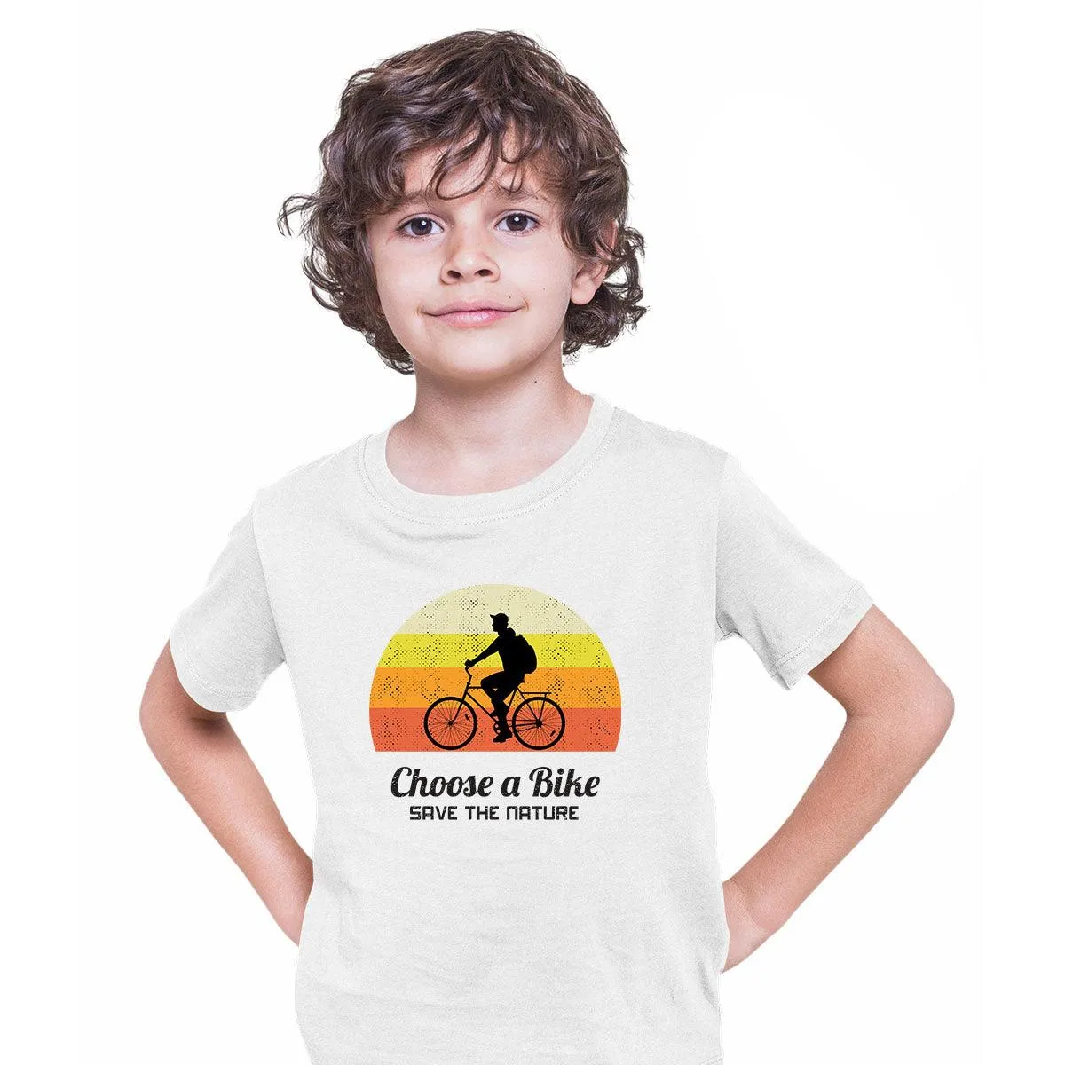 Cycling T-Shirt Choose a Bike-Save the nature Bicycle Racer Road T-shirt for Kids