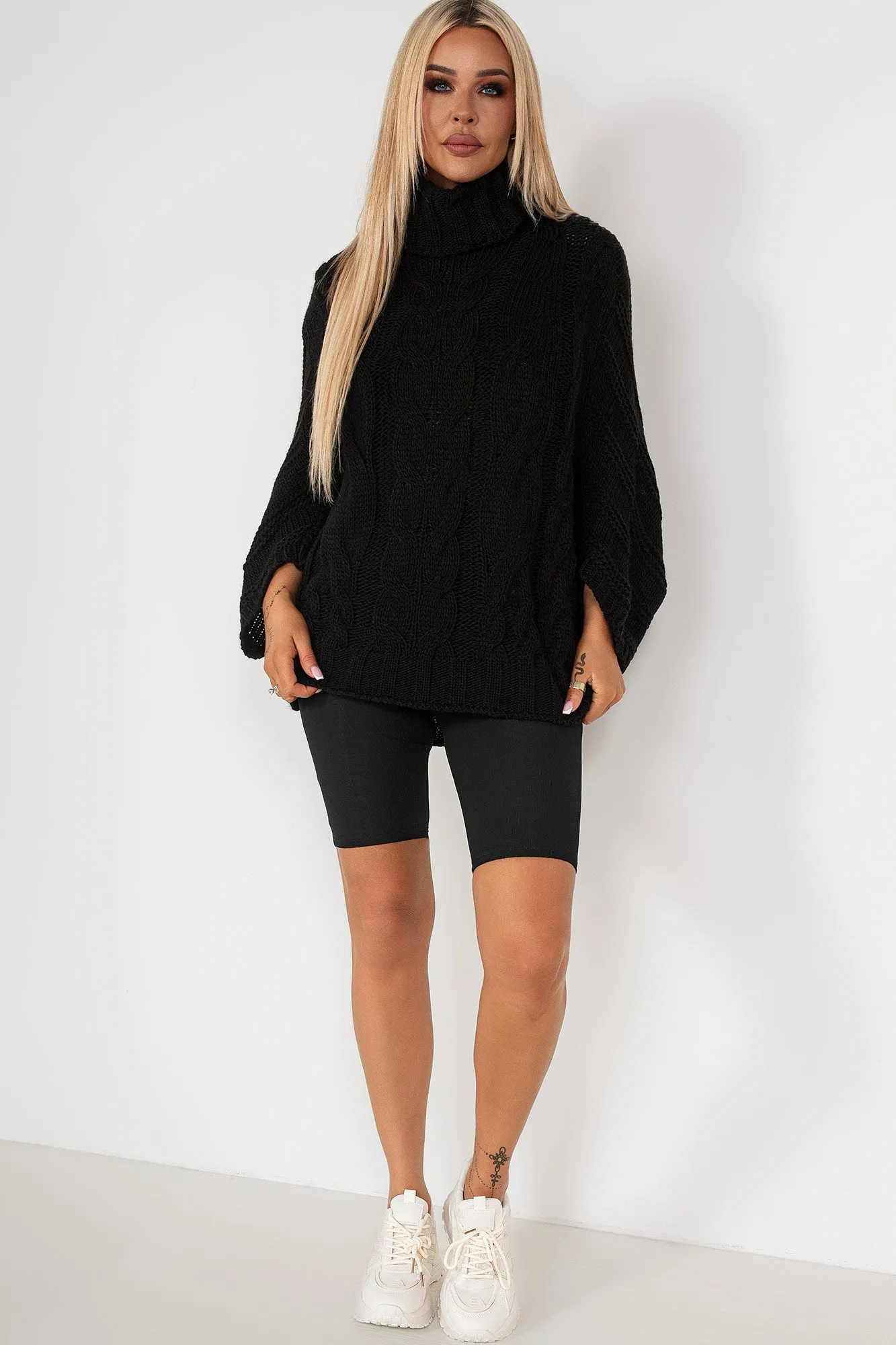 Deanna Black Cable Knit Jumper