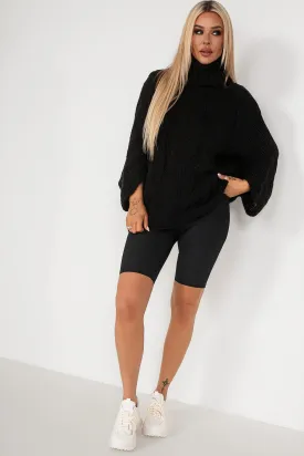 Deanna Black Cable Knit Jumper