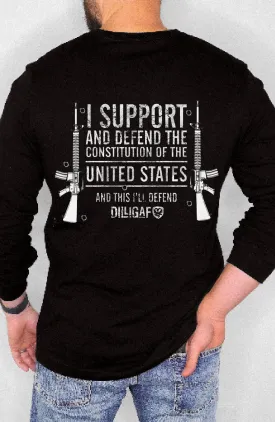 Dilligaf Support and Defend Black Longsleeve