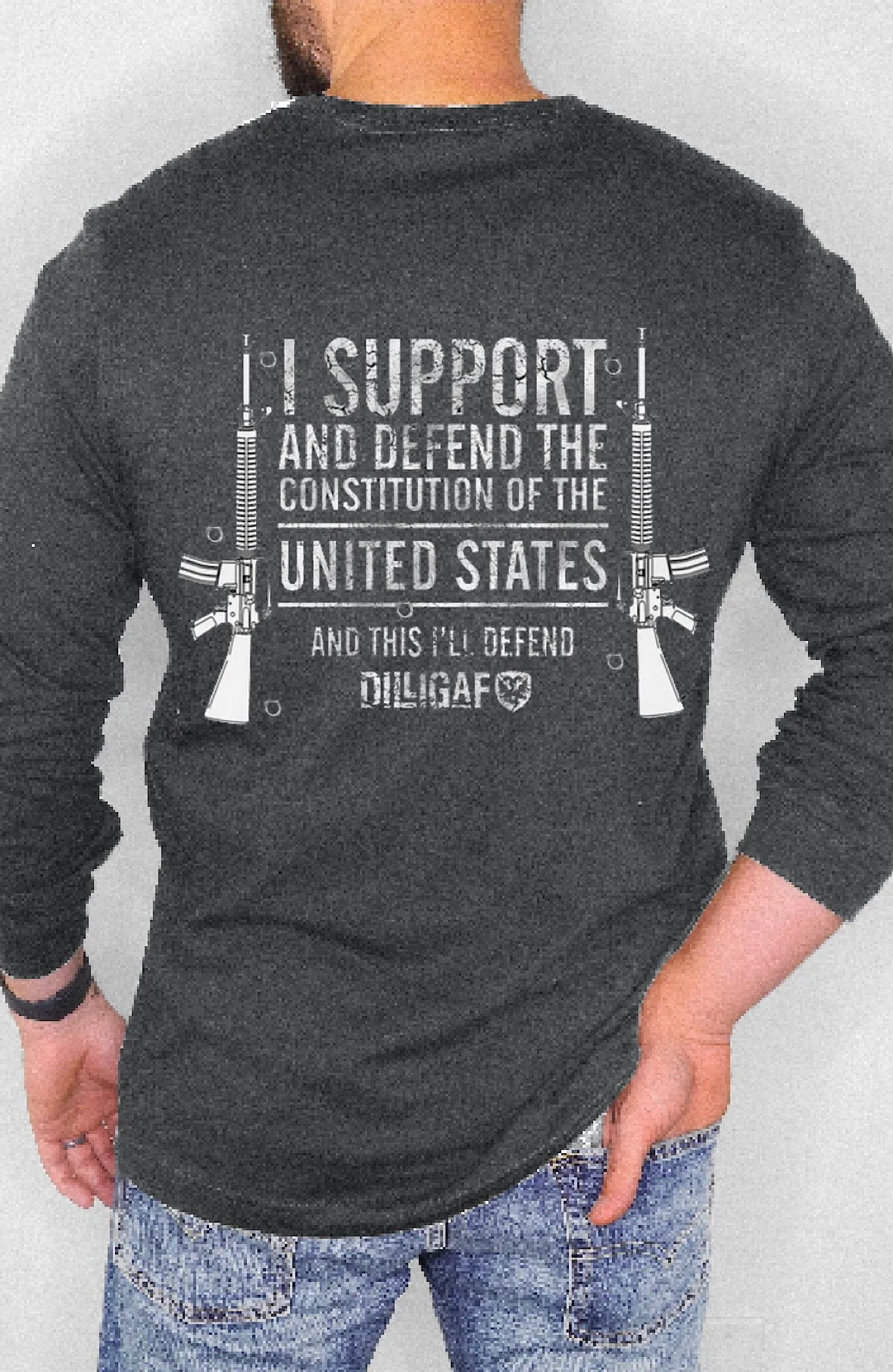 Dilligaf Support and Defend Black Longsleeve