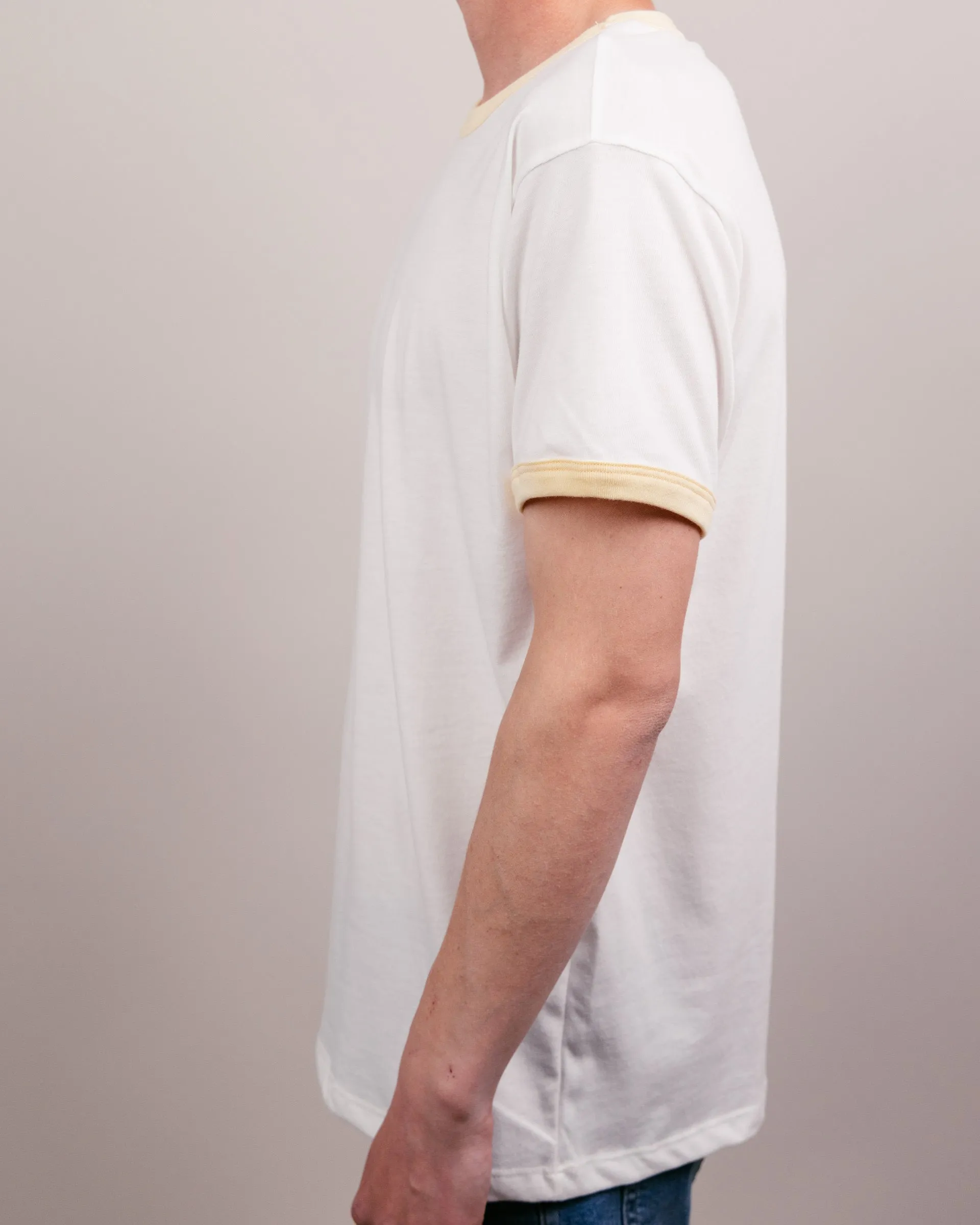 Essential White & Butter Unisex Ringer