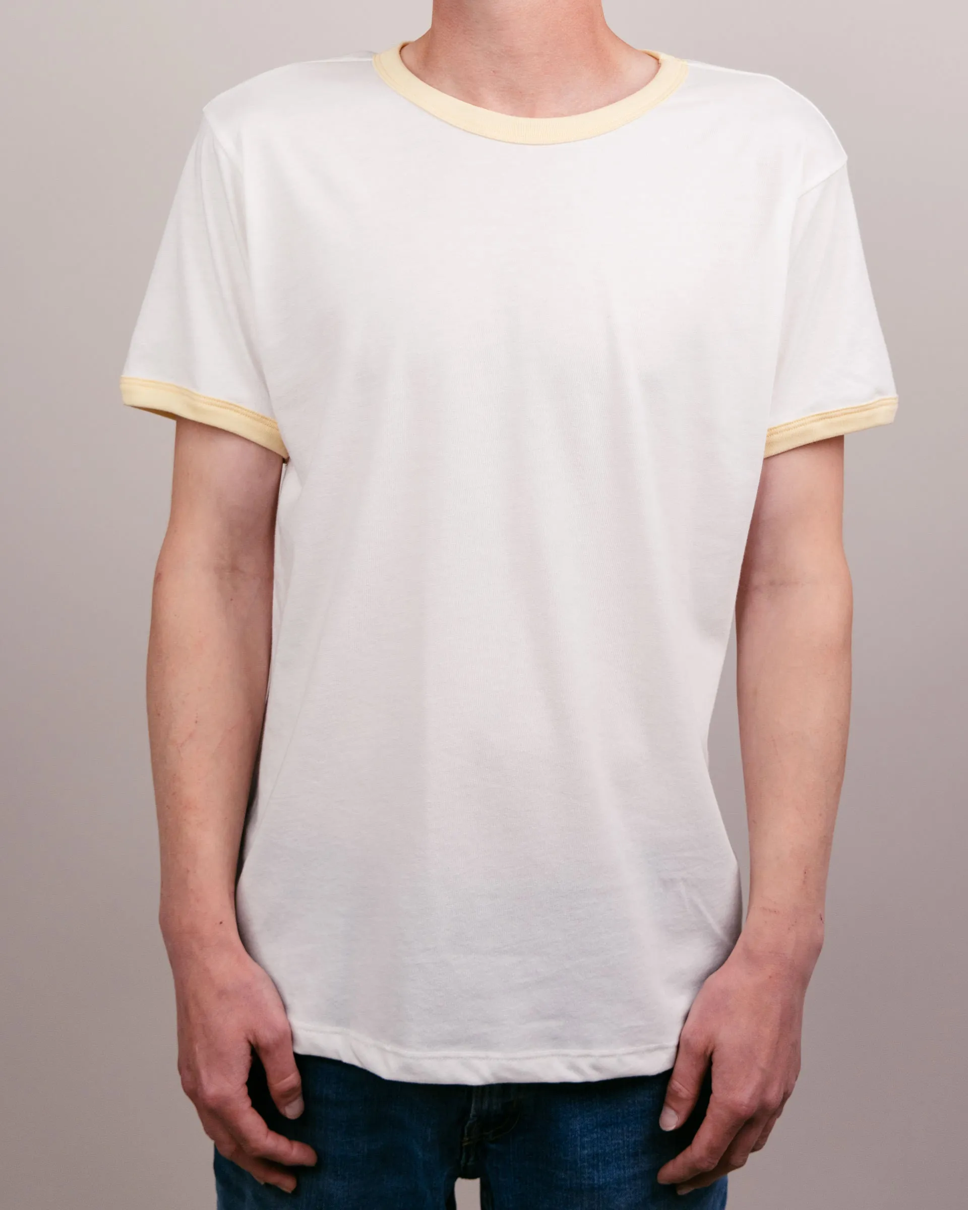 Essential White & Butter Unisex Ringer