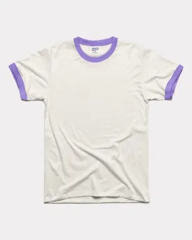 Essential White & Lavender Unisex Ringer