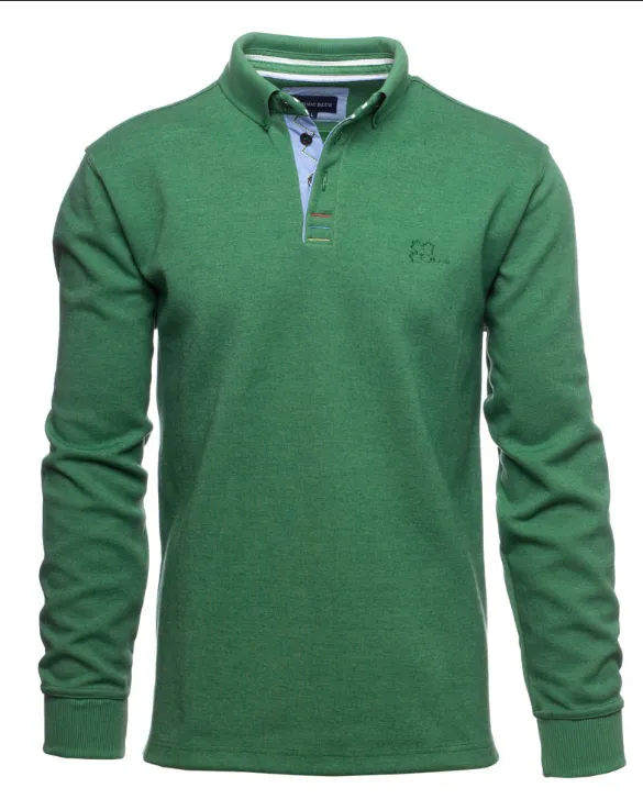 Ethnic Blue - Long Sleeve Polo-shirt